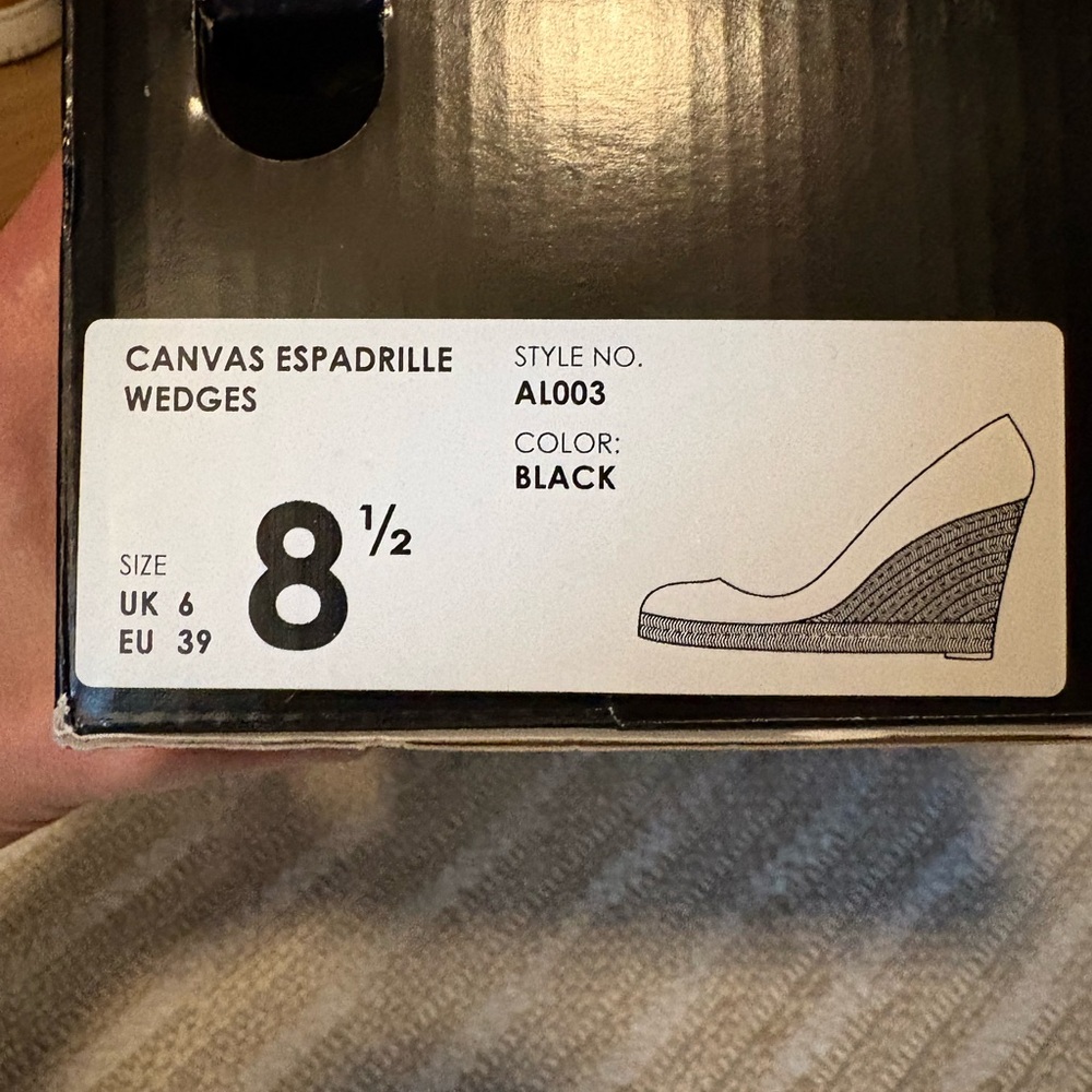 J. Crew Black Canvas Espadrille Wedges